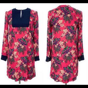 Anthropologie Maeve Tropical Polka Dot Dress Size 0